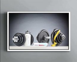 Quadro Decorativo Canvas Moldura Filete Academia Musculação fitness Salas Quadro Decorativo Canvas Moldura Filete Academia Musculação fitness Salas
