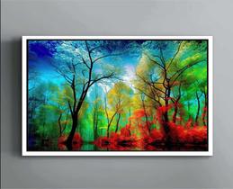 Quadro Decorativo Canvas Moldura Filete Natureza Árvore Galhos Folhagens Quadro Decorativo Canvas Moldura Filete Natureza Árvore Galhos Folhagens