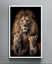 Quadro Decorativo Canvas Moldura Filete Natureza Leão Animais Leões Sala Quadro Decorativo Canvas Moldura Filete Natureza Leão Animais Leões Sala