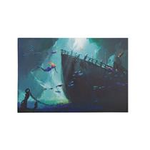 Quadro Decorativo Canvas Navio Submerso Sereia Mar 75x50cm