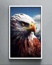 Quadro Decorativo Canvas Premium Moldura Filete Ave Natureza Águia Salas