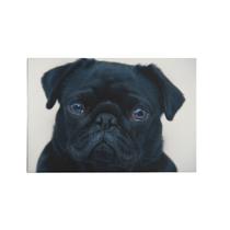 Quadro Decorativo Canvas Pug Cachorro Preto Dog Sala 75x50cm