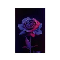 Quadro Decorativo Canvas Rosa Degradê Rosa Roxo Floral Preto