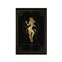 Quadro Decorativo Canvas Signo Horóscopo Leão Dourado preto