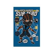 Quadro Decorativo Canvas Sub Zero MK Azul Luta Jogo