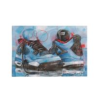 Quadro Decorativo Canvas Tênis Skate Azul Efeito Aquarela