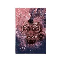 Quadro Decorativo Canvas Tigre Mecânico Roxo rosa Abstrato