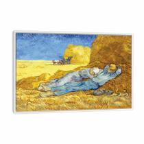 Quadro Decorativo Canvas Van Gogh - A Sesta Depois De Millet 63X42Cm Moldura Branca