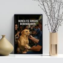 Quadro Decorativo Cão Caramelo No Bar 24X18Cm - Com Vidro