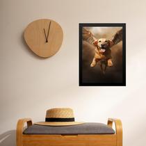 Quadro Decorativo Cão Labrador Anjo 45x34cm - com vidro