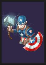 Quadro Decorativo Capitão América Super Heróis Nerd Geek Decorações Com Moldura G03