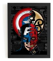 Quadro Decorativo Capitão America X Caveira Vermelha Hq Arte