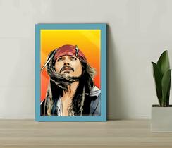 Quadro Decorativo Capitão Jack + Vidro 33x25 Estudio Sala Quadro Decorativo Capitão Jack + Vidro 33x25 Estudio Sala