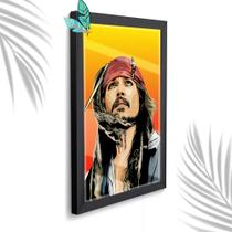 Quadro Decorativo Capitão Jack + Vidro 33x25 Estudio Sala Quadro Decorativo Capitão Jack + Vidro 33x25 Estudio Sala