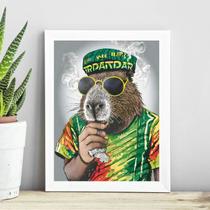 Quadro Decorativo Capivara Alternativa 45x34cm - com vidro