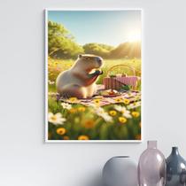 Quadro Decorativo Capivara - Pic Nic 24x18cm - com vidro