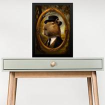 Quadro Decorativo Capivara Vintage 33x24cm - com vidro