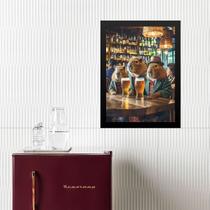 Quadro Decorativo Capivaras No Bar 24x18cm - com vidro