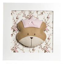 Quadro Decorativo Cara De Ursa Princesa Quarto Bebê Infantil Menina