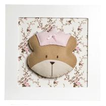 Quadro Decorativo Cara De Ursa Princesa Quarto Bebê Infantil