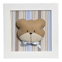 Quadro Decorativo Cara Do Urso Quarto Bebê Infantil Menino