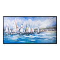 Quadro Decorativo Caravelas Linda Pintura Moldura Acrilico