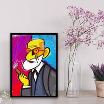 Quadro Decorativo Caricatura Freud 45x34cm - com vidro