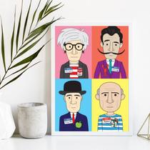 Quadro Decorativo Caricatura Mestres DaPintura 24x18cm Quadro Decorativo Caricatura Mestres DaPintura 24x18cm