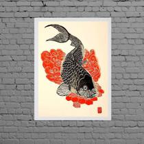 Quadro Decorativo Carpa Japonesa 33x24cm Quadro Decorativo Carpa Japonesa 33x24cm