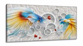 Quadro Decorativo Carpas Japão em Tecido Canvas 130x60 cm Quadro Decorativo Carpas Japão em Tecido Canvas 130x60 cm