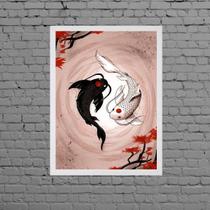 Quadro Decorativo Carpas Yin-Yang 24x18cm