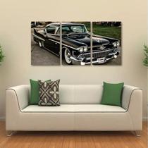 Quadro Decorativo Carro Antigo Retro Em Tecido 3 Peças Quadro Decorativo Carro Antigo Retro Em Tecido 3 Peças