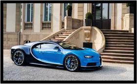 Quadro Decorativo Carro Bugatti Automóvel Esporte Oficinas Lojas Escritórios Com Moldura RC025 - Vital Printer