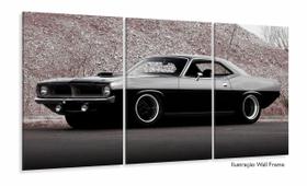 Quadro Decorativo Carro Charger 120x60 3 peças em tecido Quadro Decorativo Carro Charger 120x60 3 peças em tecido