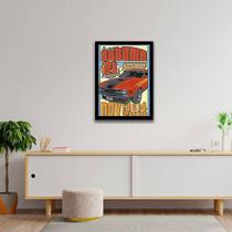 Quadro Decorativo Carro de Corrida Vintage Vermelho 45x34cm Quadro Decorativo Carro de Corrida Vintage Vermelho 45x34cm