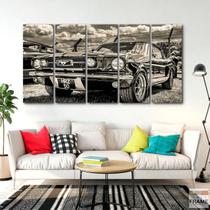 Quadro Decorativo Carro Mustang Retro 140x65 Quadro Decorativo Carro Mustang Retro 140x65