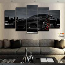 Quadro Decorativo Carro Preto 130x63 em tecido Quadro Decorativo Carro Preto 130x63 em tecido