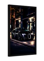Quadro decorativo - carro preto bugatti luxo cidade Quadro decorativo - carro preto bugatti luxo cidade