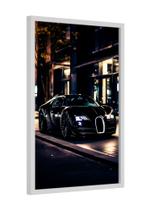 Quadro decorativo - carro preto bugatti luxo cidade Quadro decorativo - carro preto bugatti luxo cidade