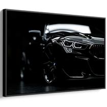 Quadro decorativo Carro Preto com Elegância Sob Luzes Noturnas - Art Canvas