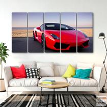 Quadro Decorativo Carro Vermelho 140x65