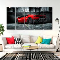 Quadro Decorativo Carro Vermelho 140x65