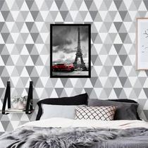 Quadro Decorativo Carro Vermelho Torre Eiffel 45X34Cm Quadro Decorativo Carro Vermelho Torre Eiffel 45X34Cm