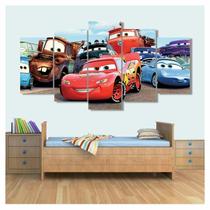 Quadro Decorativo Carros Mcqueen 130x63 em tecido