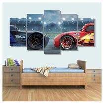 Quadro Decorativo Carros Mcqueen x 130x63 em tecido