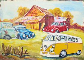 Quadro Decorativo Cars By The House 50 X 70cm