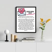 Quadro Decorativo Carta Para Você 45x34cm - com vidro Quadro Decorativo Carta Para Você 45x34cm - com vidro