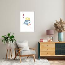 Quadro Decorativo Carta Q Rainha Minimalista Sem Moldura