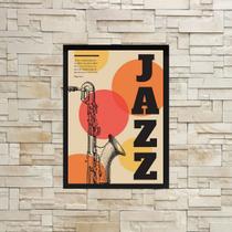 Quadro Decorativo Cartaz Jazz 45x34cm - com vidro