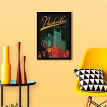 Quadro Decorativo Cartaz Retrô Nashville 45x34cm